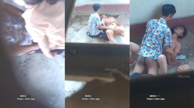 【情侣野战】第1弹 情侣破旧房屋内激情野战时被偷拍，亲吻吃奶子，抠逼上手，无套疯狂输出艹逼不停！